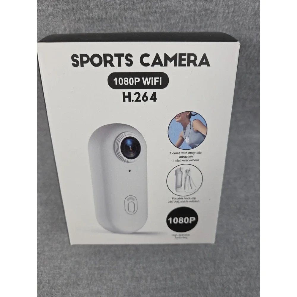 Sports Camera 1080P WiFi Black Portable Back Clip High Definition Recording NEW